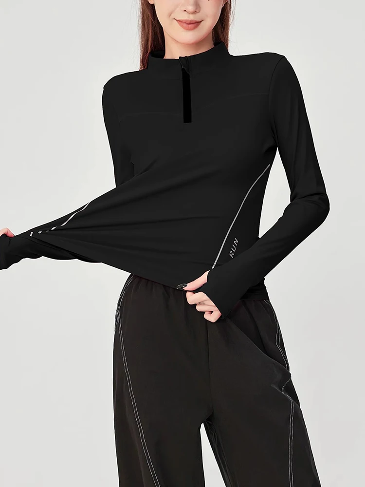 Frauen Lauftraining Anzug Fitn Morning Run Long Sve Marathon f Zip up Top Sportswear Set Herbst Winter Neue Sle