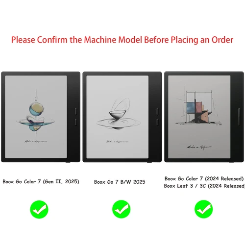 Imagen 2 del producto Funda para Onyx Boox Go 7 / Go Color 7 (Gen 1 y 2, 2024/2025) Auto Wake/Sleep Slim Funda a prueba de golpes de 7"" - Parte trasera transparente de TPU