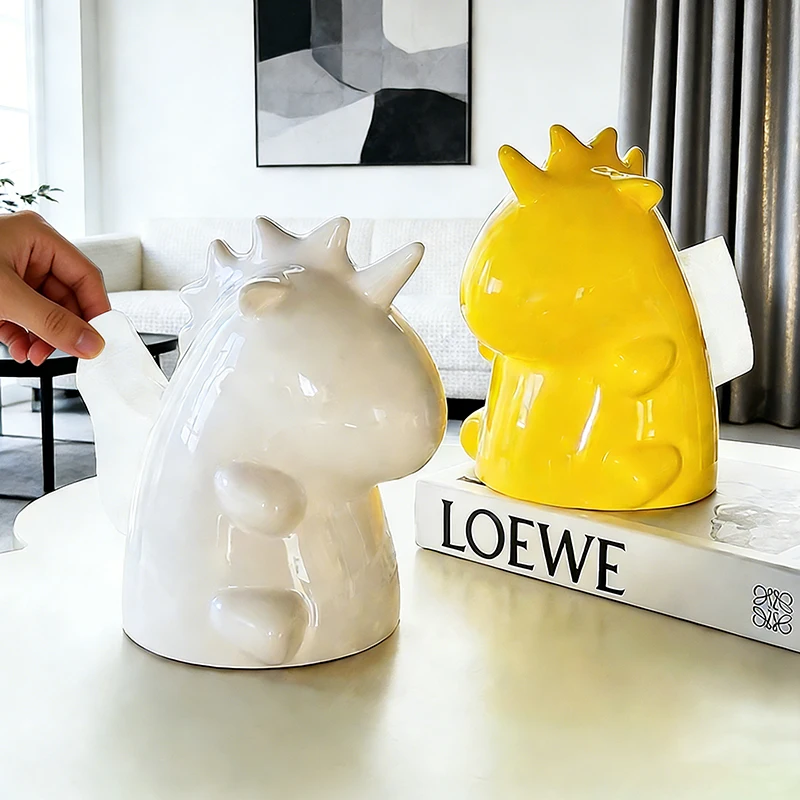 Niedliche Einhorn-Taschentuchbox Wohnzimmer-Dekoration Ornament Cartoon-Taschentuchbox Küchen- und Badezimmer-Aufbewahrung Geschenk