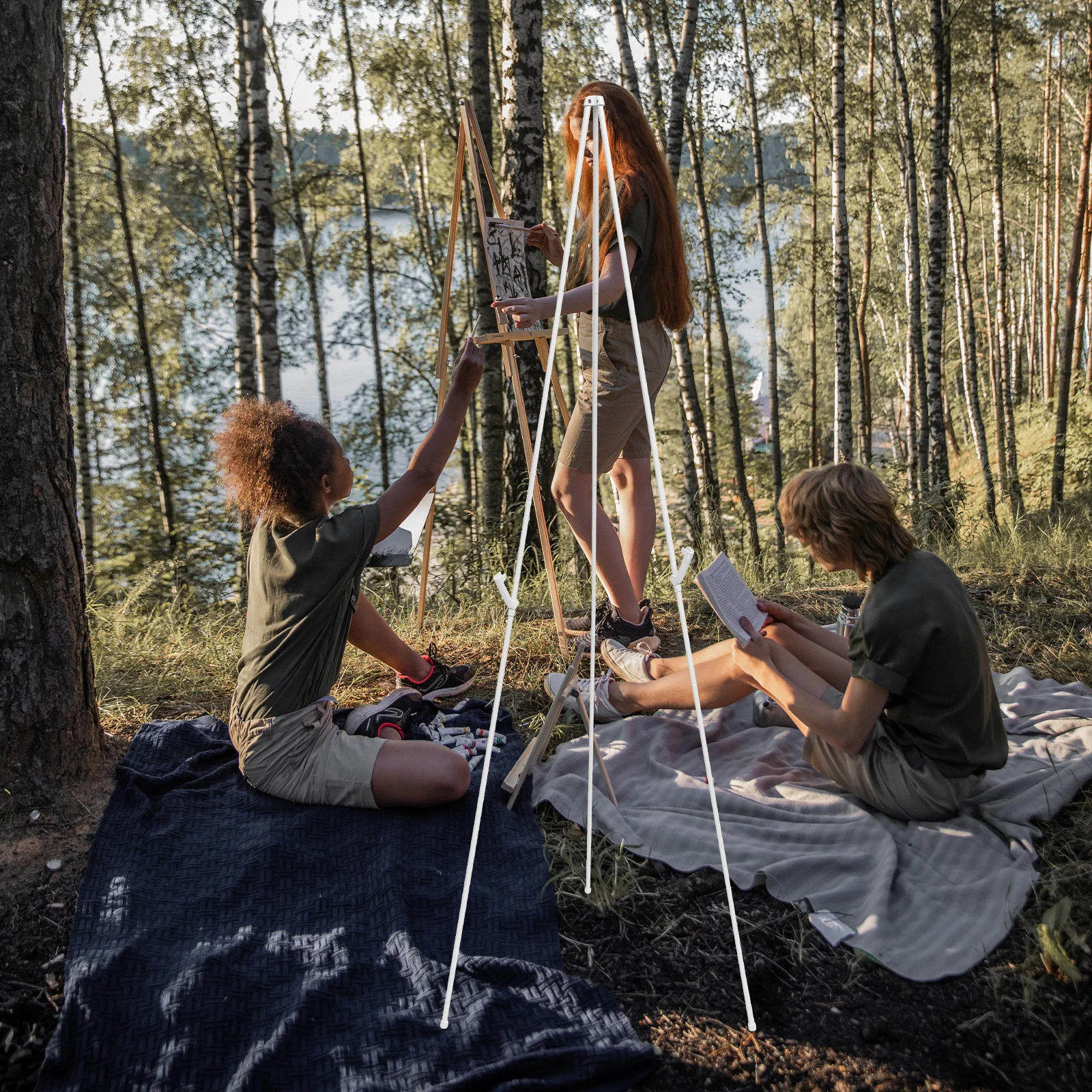 

Foldable Display Easel Metal Art Easel Stand For Painting Canvas Poster Board Wedding Sign Portable Tripod Floor Tabletop Rack