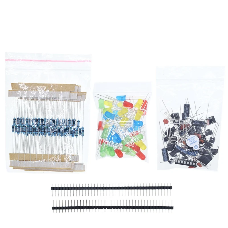Kit Básico de componentes electrónicos para Arduino MEGA2560, Raspberry Pi con resistencia de condensador de zumbador LED, novedad