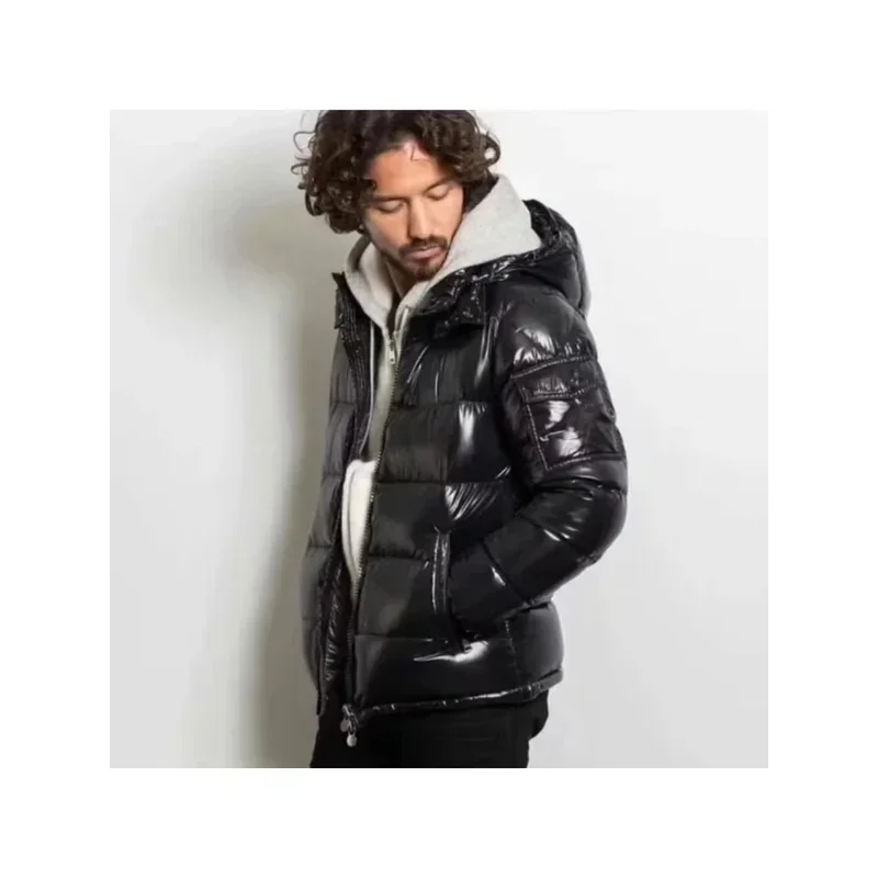 Moncl * R cor sólida à prova de vento colheita puffer jaqueta unisex inverno grosso curto estilo 90% ganso branco jaqueta mens outerwear