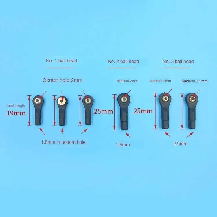 10 Stuks Plastic M2 M3 Balhoofd Gesp/Stanguiteinde/Stuur Kogeluiteinde/Kogelgewricht + Schroef voor RC Boot Vliegtuig RC Auto Vrachtwagen Buggy Crawler