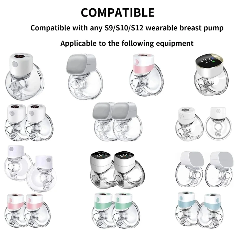 6 ชิ้น/เซ็ตเปลี่ยนสิ่งที่แนบมาสำหรับ S12 ไฟฟ้าปั๊มให้นมบุตรนมถ้วยหน้าแปลนใส่วาล์ว