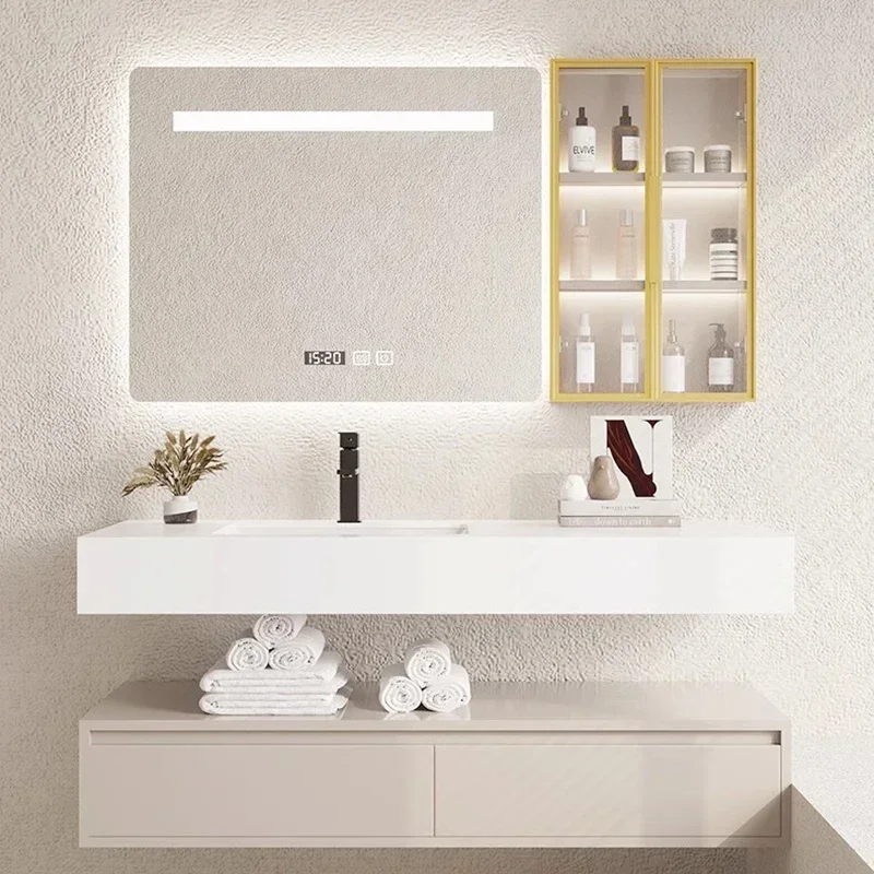 

Italian Design Bathroom Vanities Open With Sink Wooden Shelves Bathroom Vanities Bathroom Fixture Cream Style Spiegelkast LLBC