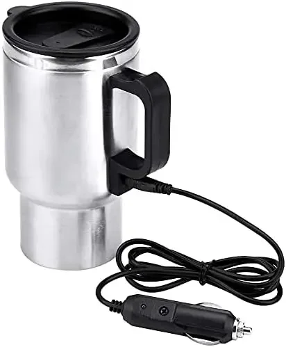 

12V Car Heating Cup 450ML Stainless Steel Car Kettle Boiler Portable Coffee Tea Warmer Cup Thermoses Powered 12V Cigarette Lig