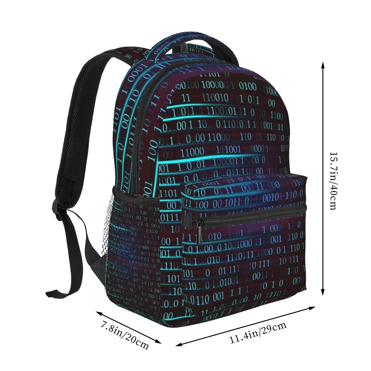 Binary Computer Code. Backpacks Boys Girls Bookbag Children School Bags Cartoon Laptop Rucksack Shoulder Bag Large Capacity