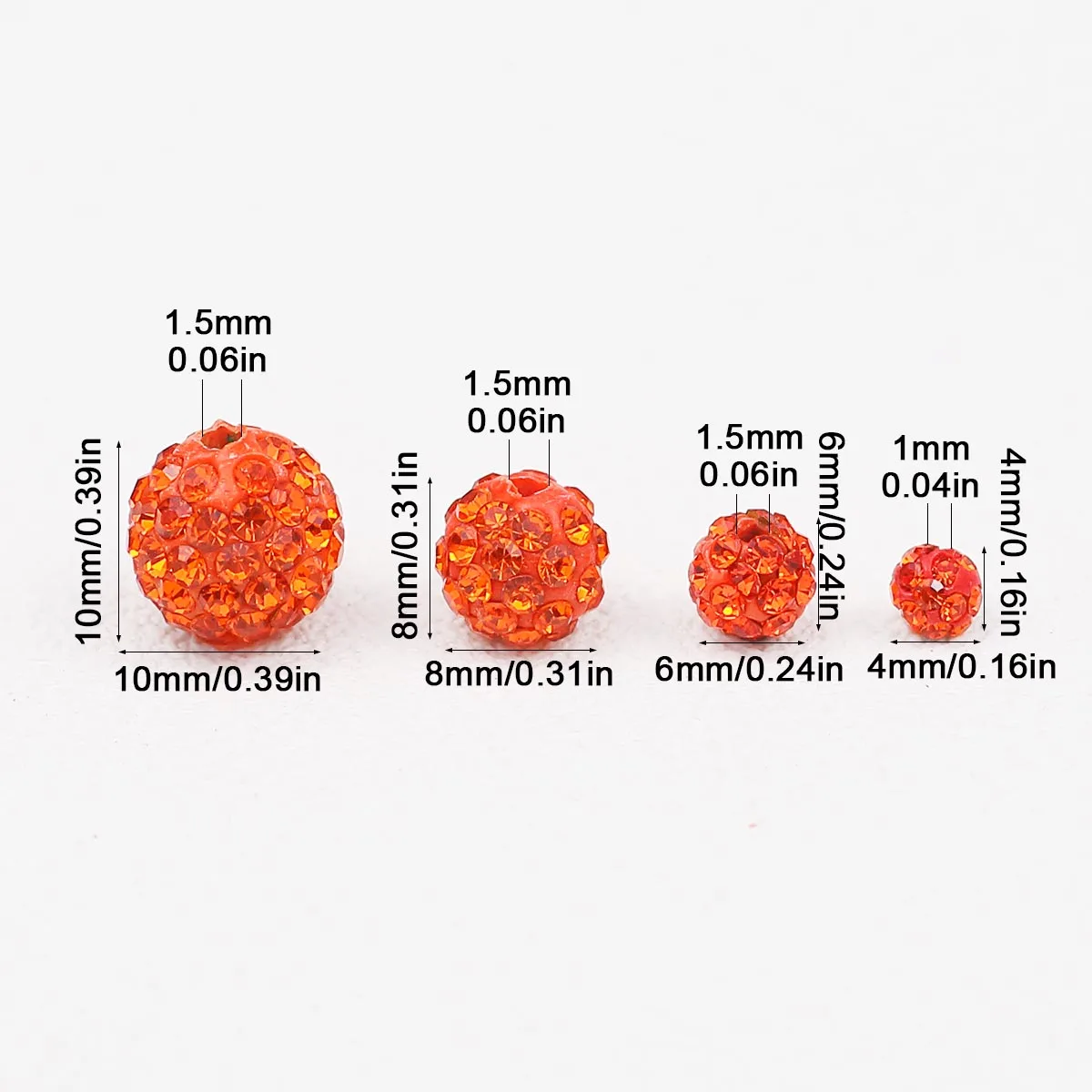 4-10mm Soft Clay Shambhala Beads in Orange-Red for Handmade DIY Jewelry Making Suitable for Bead Strings Loose Beads Accessories