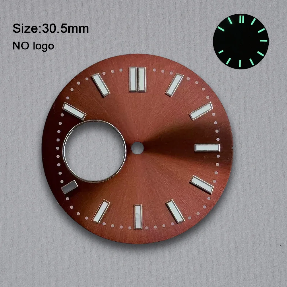 No Logo 30.5mm Hollow Out Nautilus Dial For NH38 Movement Green Luminous Custom Logo Watch Dials Hands Accessories Repair Tools