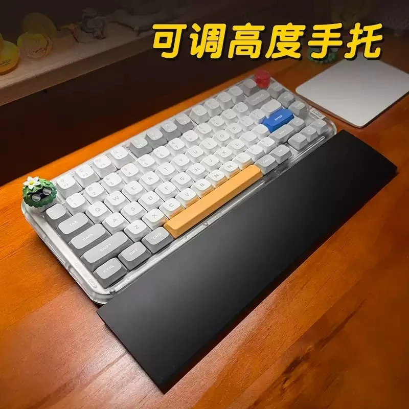 Acrylic Keyboard Wrist Rest, Ergonomic Palm Support with Adjustable Height for Low/High Profile Mechanical Keyboards