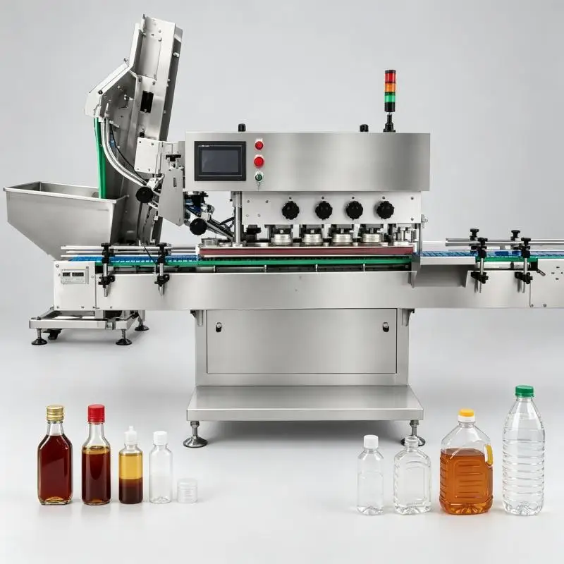 Jam Jar Spray Pump Automatic Metal Lid 9-425 Desktop Bottle Cap Sealing Pressing and Capping Assembly Machine