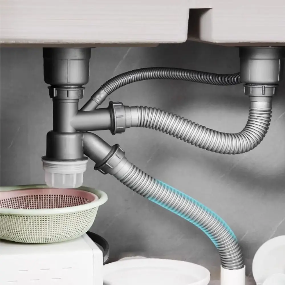 الفولاذ المقاوم للصدأ بالوعة مزدوجة أنبوب المضادة للرائحة سميكة الأنابيب جدار بالوعة المطبخ استنزاف المياه حجب القابلة للإزالة عميق Baske