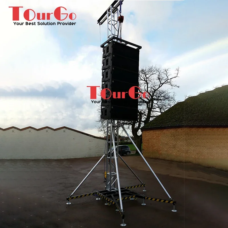 TourGo Aluminum Portable Audio Line Array Speaker Tower Truss / Speaker Lifting