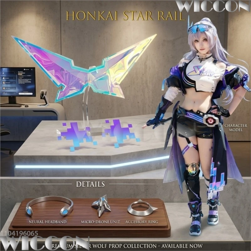 Gafas Láser de Cosplay de Silver Wolf LV.999 de Honkai Star Rail, Accesorio de Cosplay de Wolf Lord, Réplica de Gafas de Personaje de Anime y Videojuego