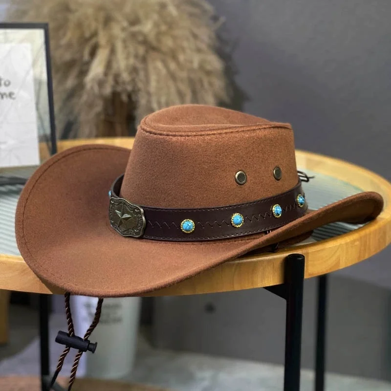 Men's Fashionable Outdoor Western Cowboy Hats, Travel Sun Protection Hats, Elegant Rider Hats, Comfortable Jazz Hats