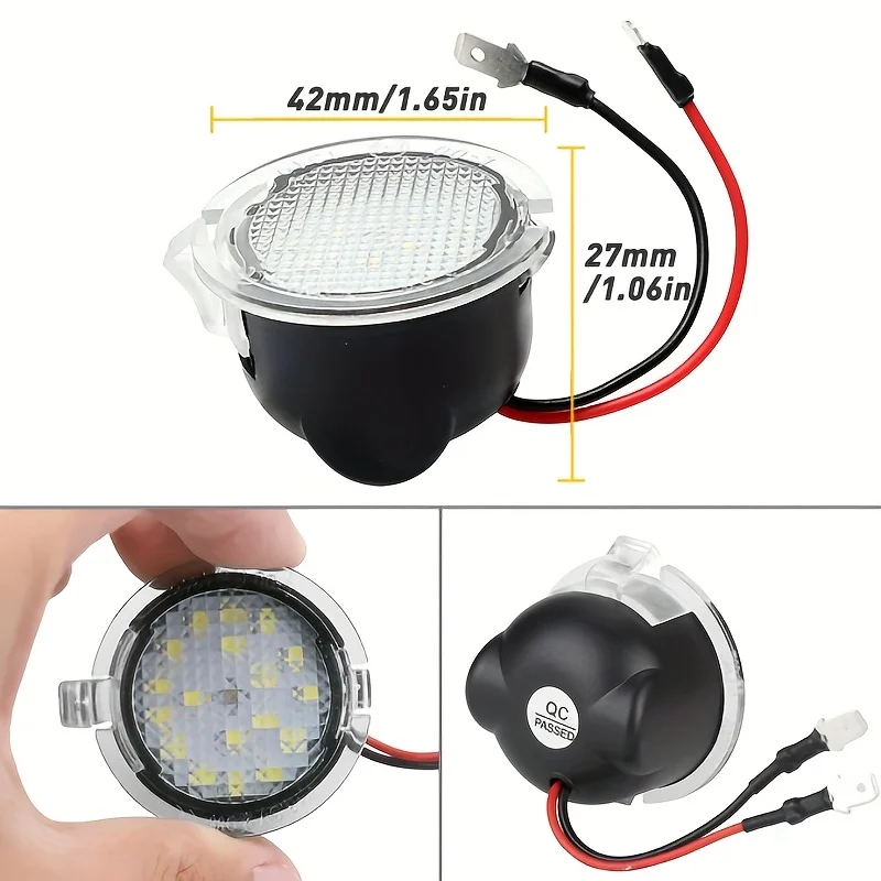 2pcs Side Mirror Puddle Light LED Lamp for Ford F150 Explorer Edge Expedition Flex Fusion Taurus X Mondeo MK5 6000K White