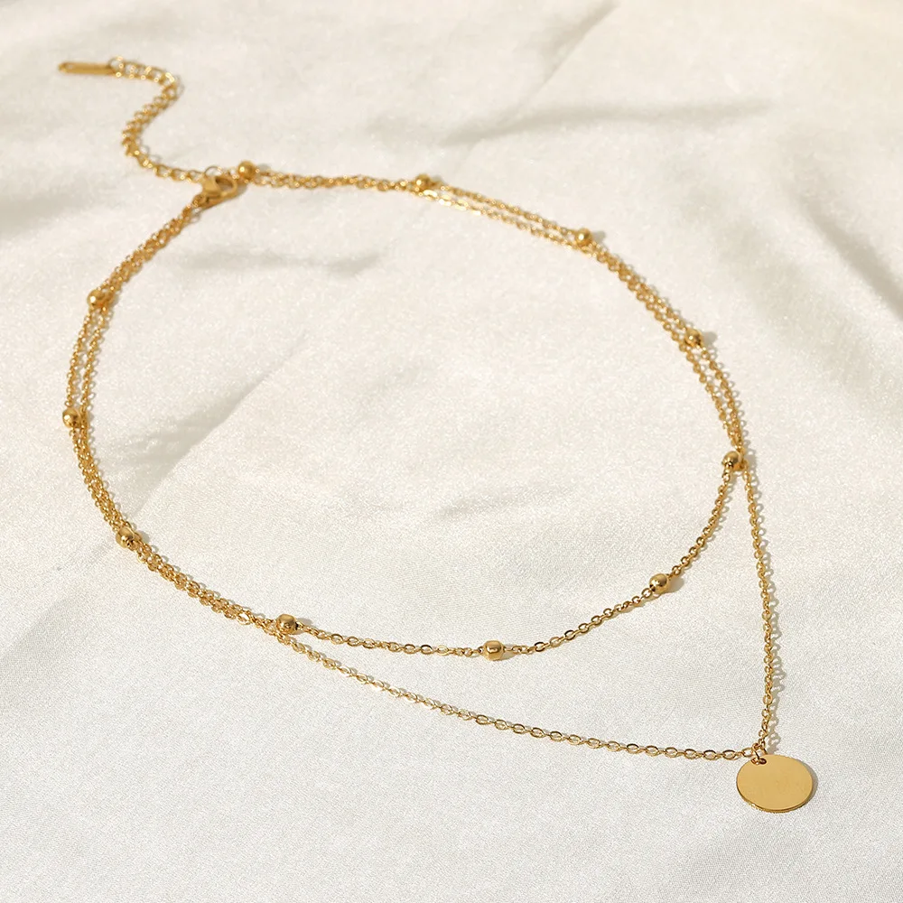 Gold Plated Layered Bead Necklace 4