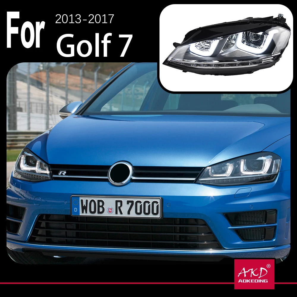 AKD Car Model Parts For VW Golk7 Golf 7 MK7 2013-2017 GTI Head lamps LED or Xenon Headlight LED Dual Projector FACELIFT