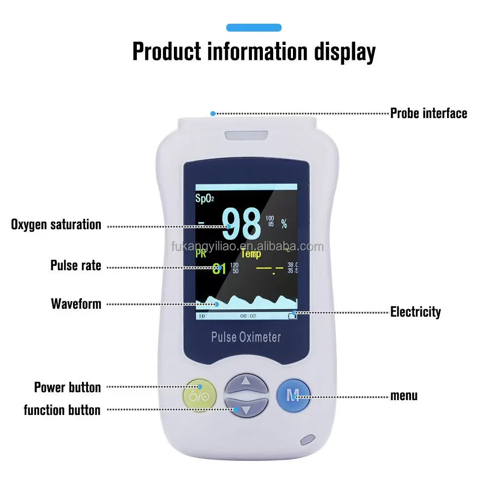 Veterinary Animal Handheld Pulse Oximeter Replaceable Battery Home Oxygen Saturation Saturimetro for Dog Cat