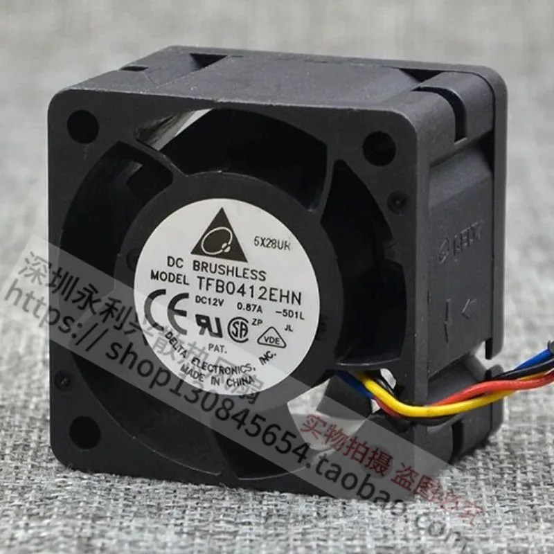 12V 0.87A 40mm PWM Server Fan Dual Ball Bearing High Performance Ultra Powerful Cooling Fan for Server Case Computer System