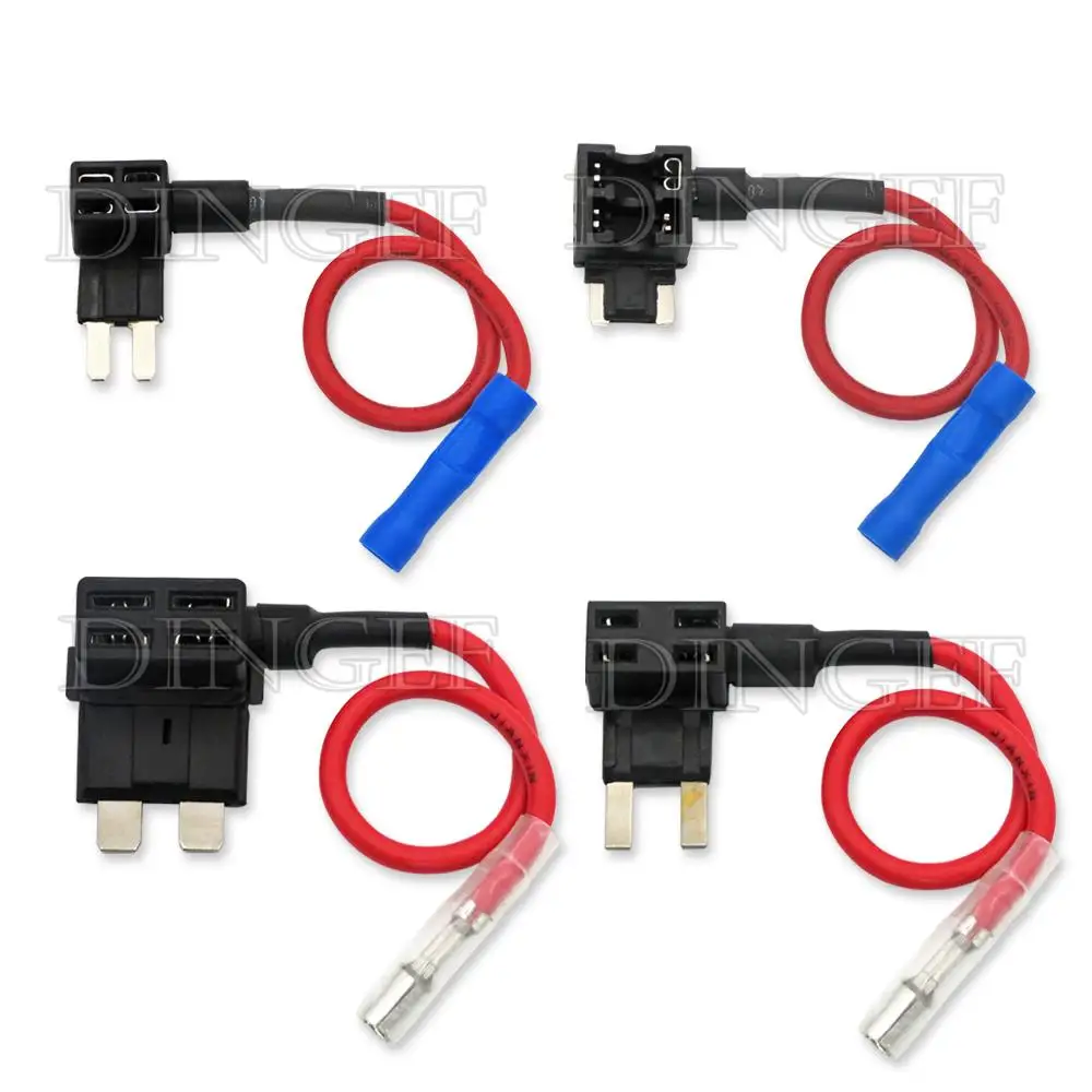 1Set 12V Mini Small Medium Size Car Fuse Holder Add-a-circuit TAP Adapter with ATM Blade Fuse Micro Mini 10A 5A 20A 25A 30A 40A