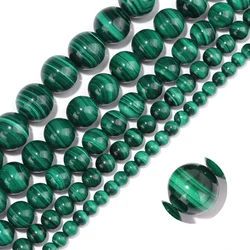 Natural Green Malachite Stone 4 6 8 10 12MM Round Loose Spacer Beads for Jewelry Making DIY Bracelet Necklace Accessries
