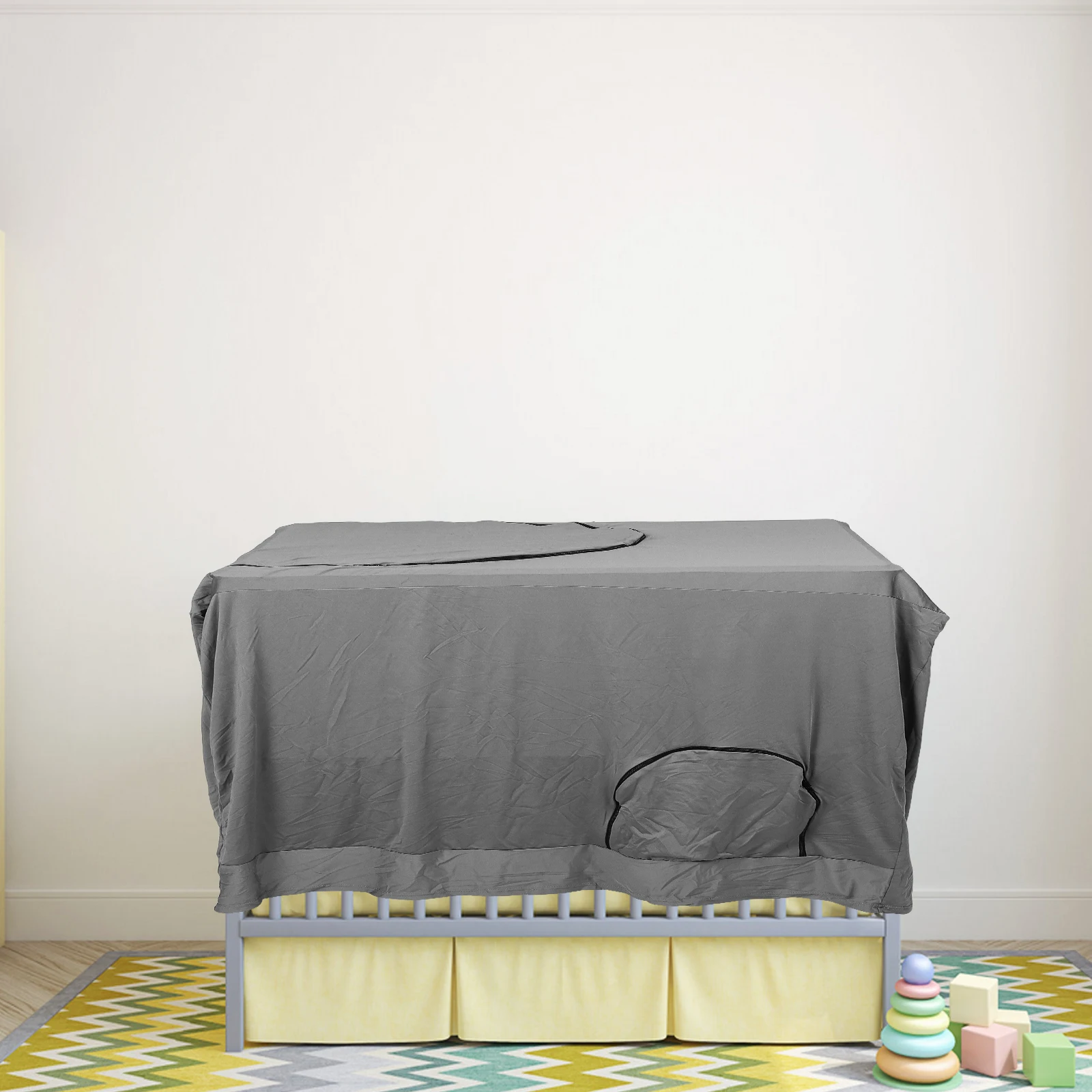 

Breathable Baby Crib Netting Cover Blackout Stretchy Mosquito Protection Light Blocking Safety Net Waterproof Mattress Protector