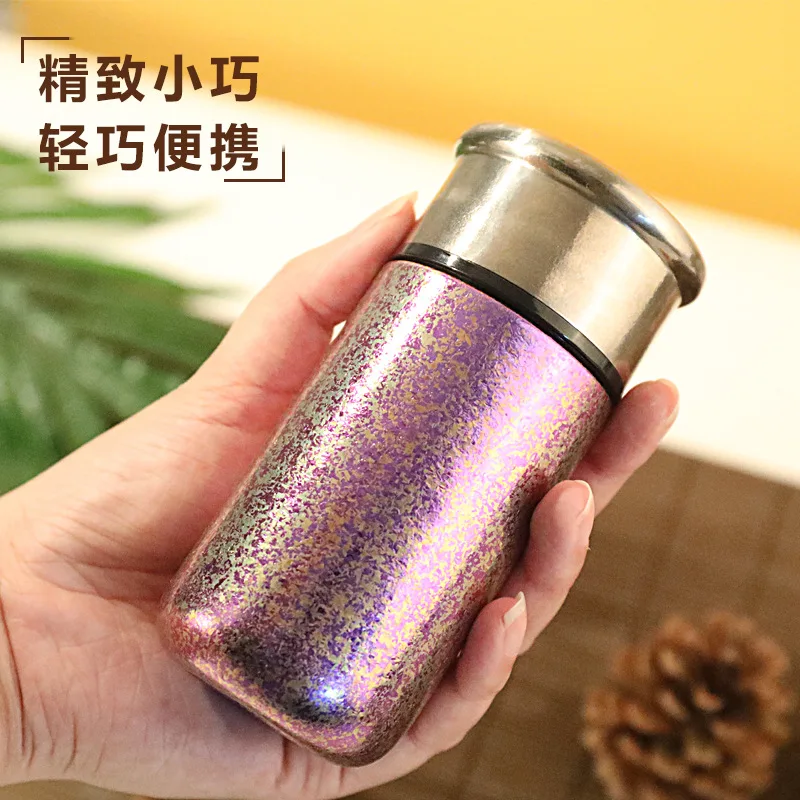 150ml Mini Women's Bird's Nest CupThermos cup,Double-layer Pure Titanium,Antibacterial,Preservative,Portable Pocket Water Bottle