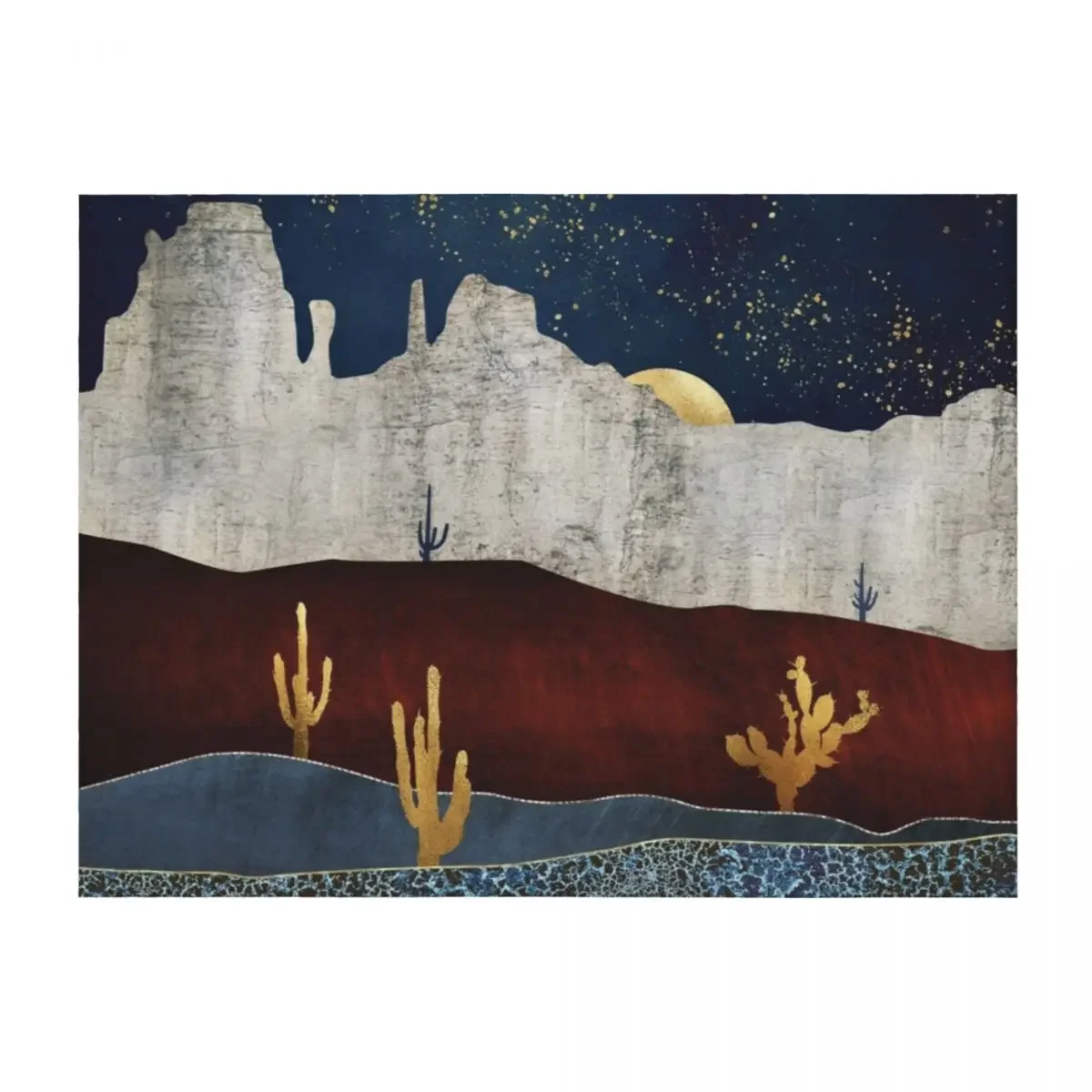 

Moonlit Desert Throw Blanket Summer Beddings Retros Furrys Sleeping Bag Blankets