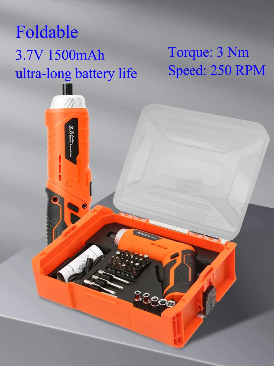 Destornillador eléctrico Mini taladro eléctrico doméstico destornillador inalámbrico giratorio herramientas eléctricas mantenimiento del hogar reparación portátil