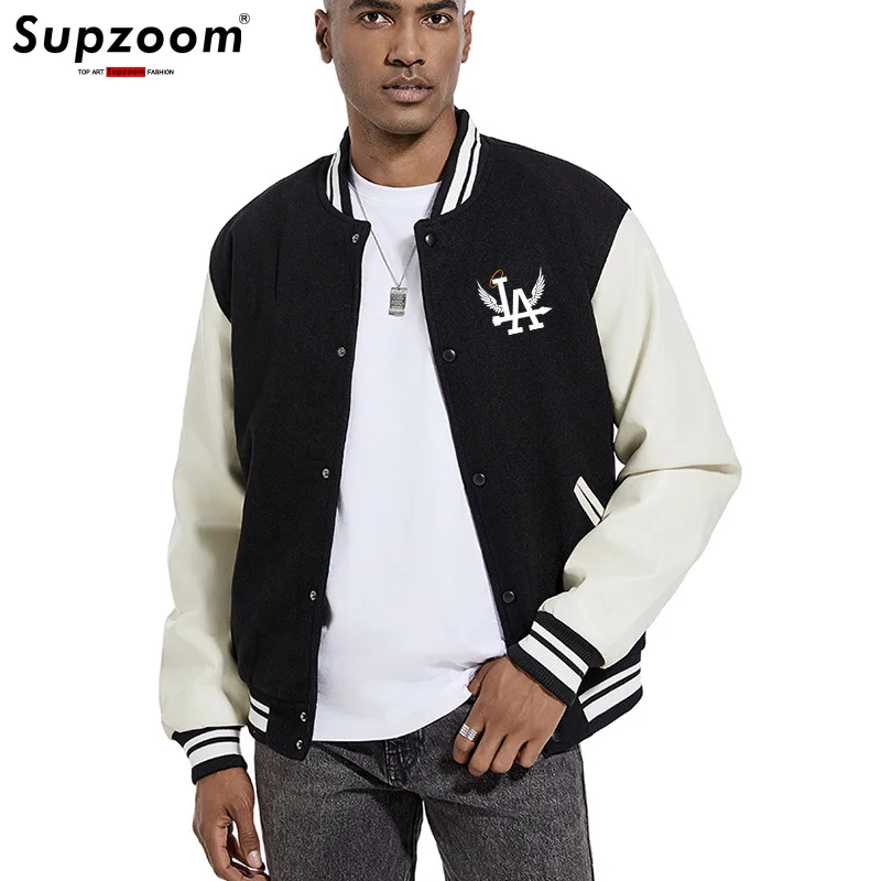 Supzoom وصول جديد الضلع كم أعلى أزياء واحدة الصدر عارضة فضفاض سترة معطف منفذها البيسبول سترة #1