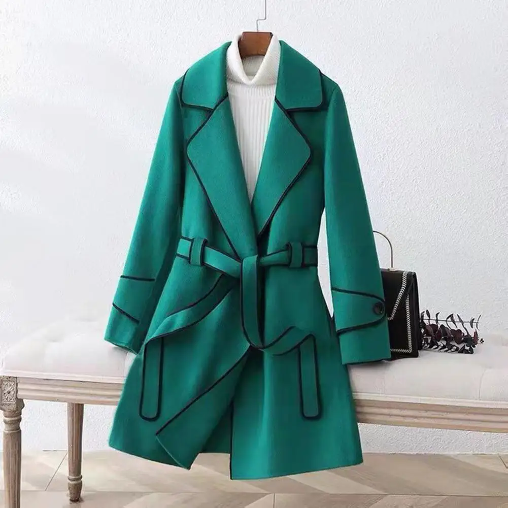 

Streetwear Washable Slim Fit Suit Collar Outerwear Overcoat for Daily Wear