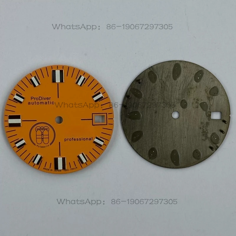Esfera de Reloj Personalizada con Movimiento NH35, 28.5mm, Verde Luminoso, Modelo Literal Log, Accesorios para Relojes de Buceo con Superficie Modificada