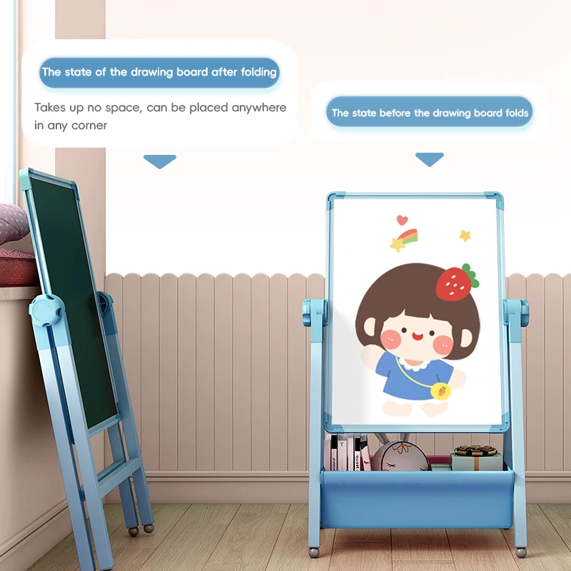 Children's drawing board, magnetic double-sided teaching board for babies, home small blackboard, stand type coloring, doodling
