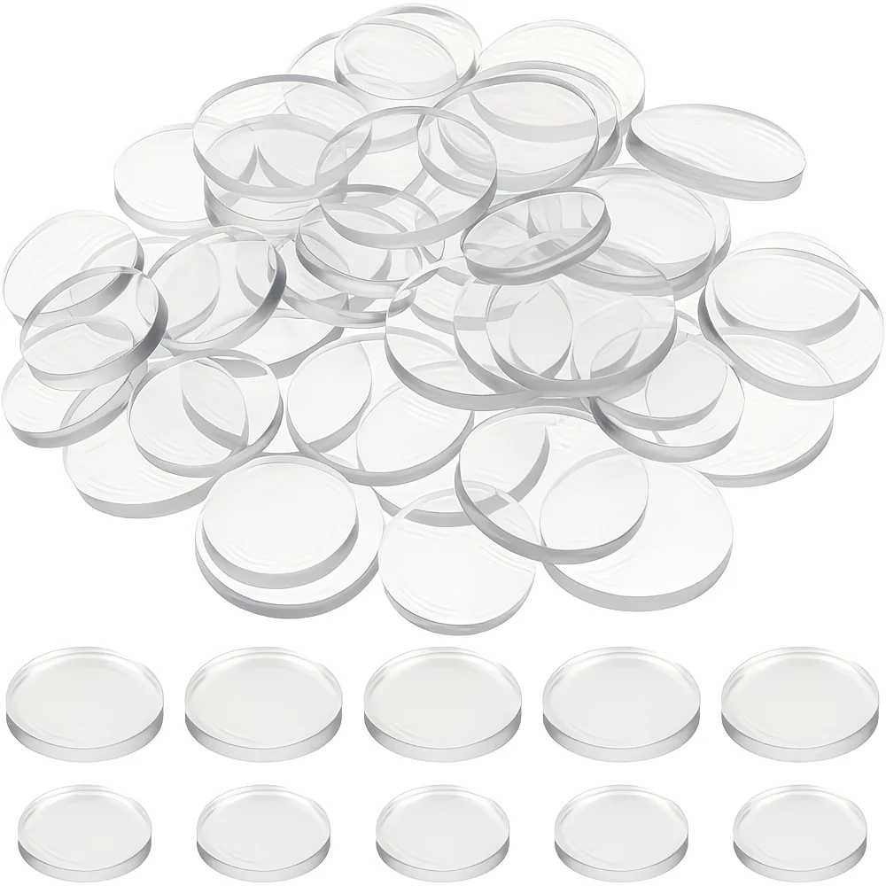 20Pcs Glass Table Top Bumper, 25mm Clear Non-Adhesive Anti Slip Pads Table Spacers Round Silicone Bumpers for Patio Glass Table