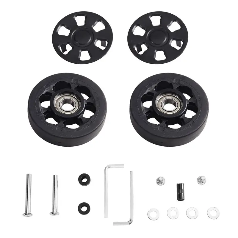 GIGI 2PCS Luggage Wheels Replacement 50X12mm With Low-Noise Rolling Bearing For Replacement Travel Suitcase Caster Black