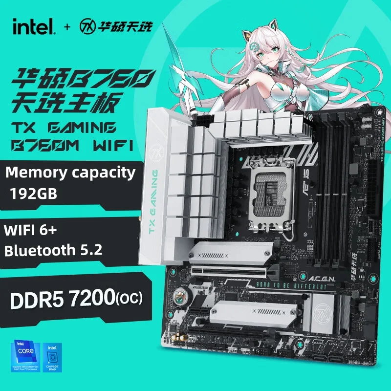 NEW ASUS TX GAMING B760M WIFI D5 B760 Chipset Motherboard 128GB DDR5 mATX Socket LGA1700 for Core 14th/13th/12th Gen Processors