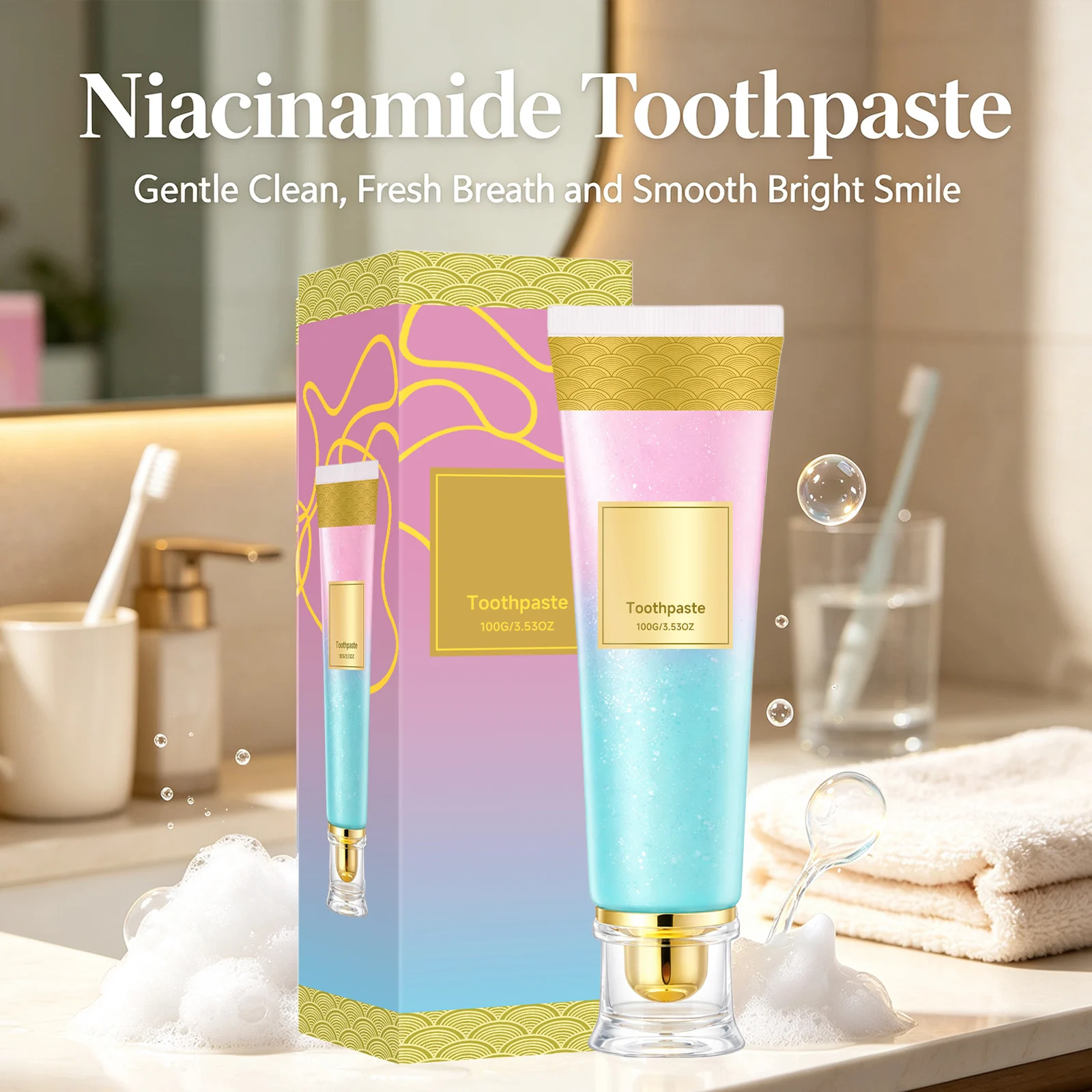 Nicotinamide Whitening Toothpaste Remove Dental Plaque Improve Yellow Teeth Freshen Bad Breath Brighten Deep Cleaning Toothpaste