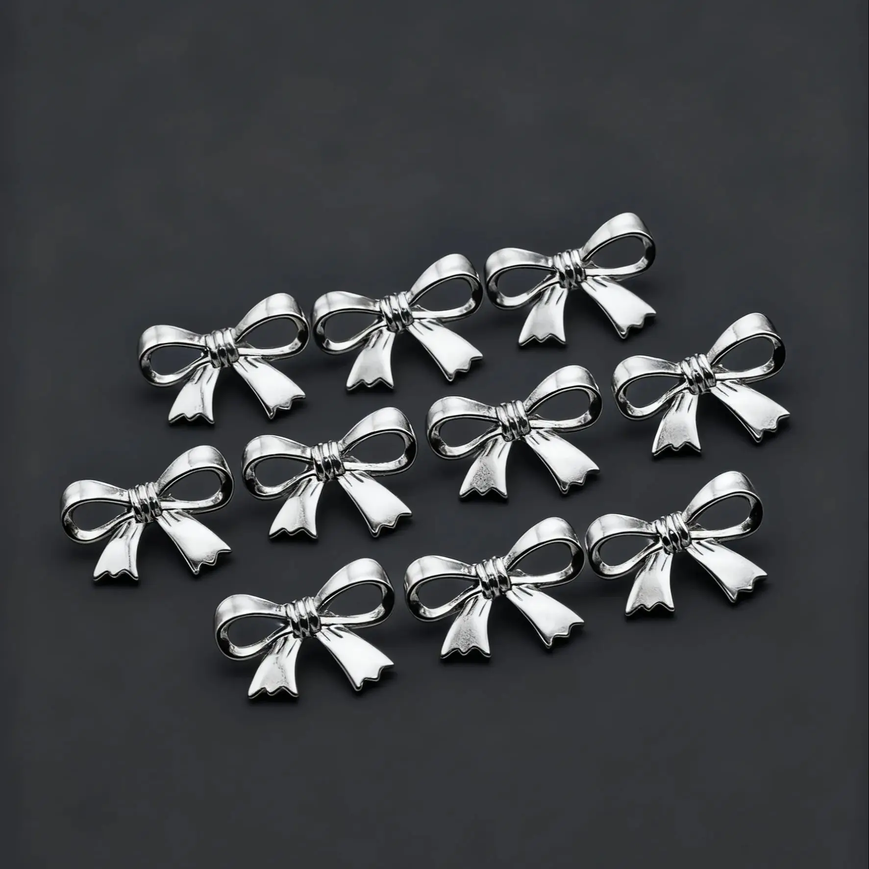 

10pcs Butterfly Knot Shaped Metal Buttons Versatile Clothing Decorative Buttons for Various Fashionable Garments