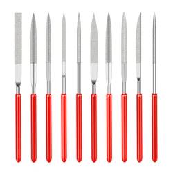 10Pcs Diamond Needle File Set Mini Needle File Kit For Stone Glass Metal Carving Craft Hand Tools Needle File Set 3x140mm