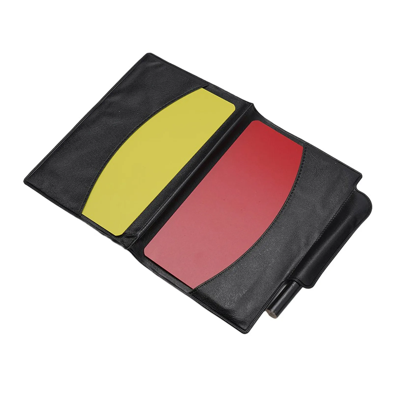 Suprimentos compactos para árbitro de futebol, conjunto de cartas premium vermelho amarelo com carteira, notebook de futebol, acessórios para jogos de futebol