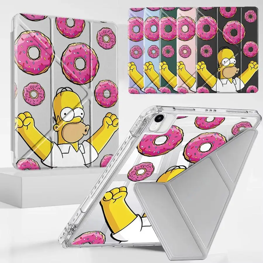 

Cartoon Simpsons Y-Fold Holder Cover Tablet Case For iPad Mini 6 7 Pro 2025 Air 4 5 M3 M2 1 2 M4 11inch Pro 11th 10th 9th 8th