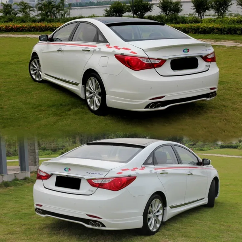Glossy Black Roof Spoiler for Hyundai Sonata 8 2011 - 2014 Auto Rear Trunk Wing ABS Plastic Refit Accessories