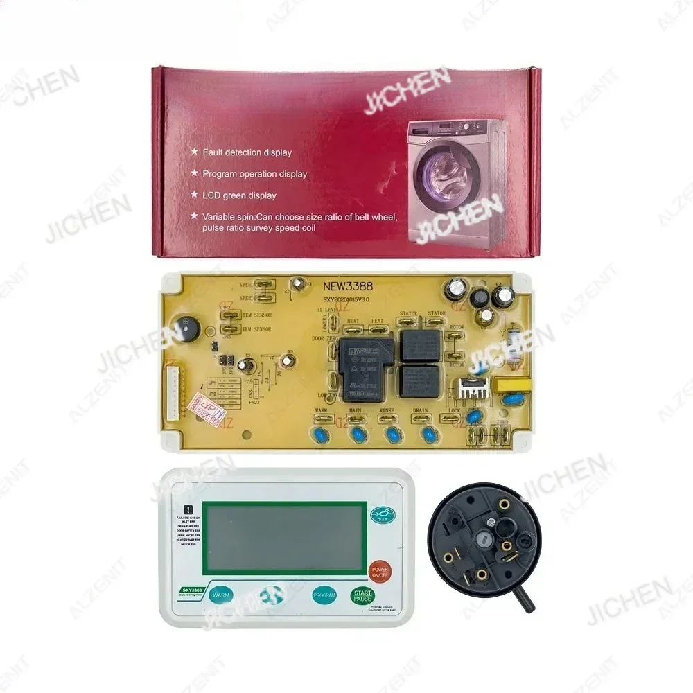 

ZQT New For Excited Drum Washing Machine Universal Control Board SXY3388 PCB Set English Version Compatible Washer Parts