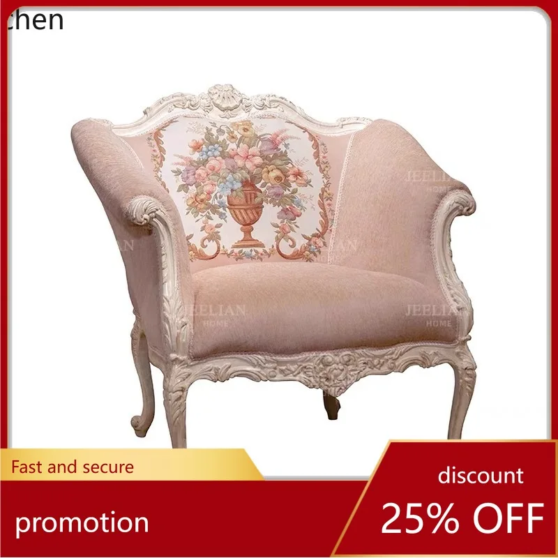 ZML Solid Wood Living Room Sofa Set Villa Fabric Single Three-Person Coffee Table Furniture