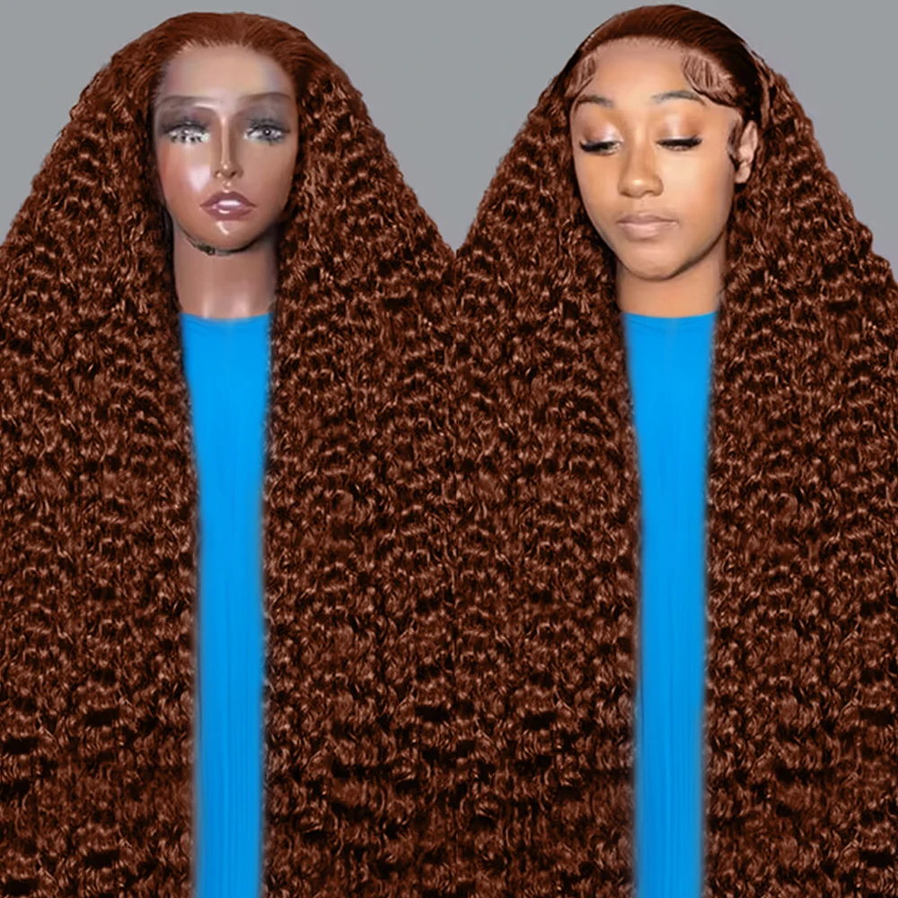 Deep Wave 13x4 Glueless Wig Human Hair Ready To Wear Reddish Brown 7x5 5x5 Curly Lace Frontal Wigs Preplucked For Women Pre Cut