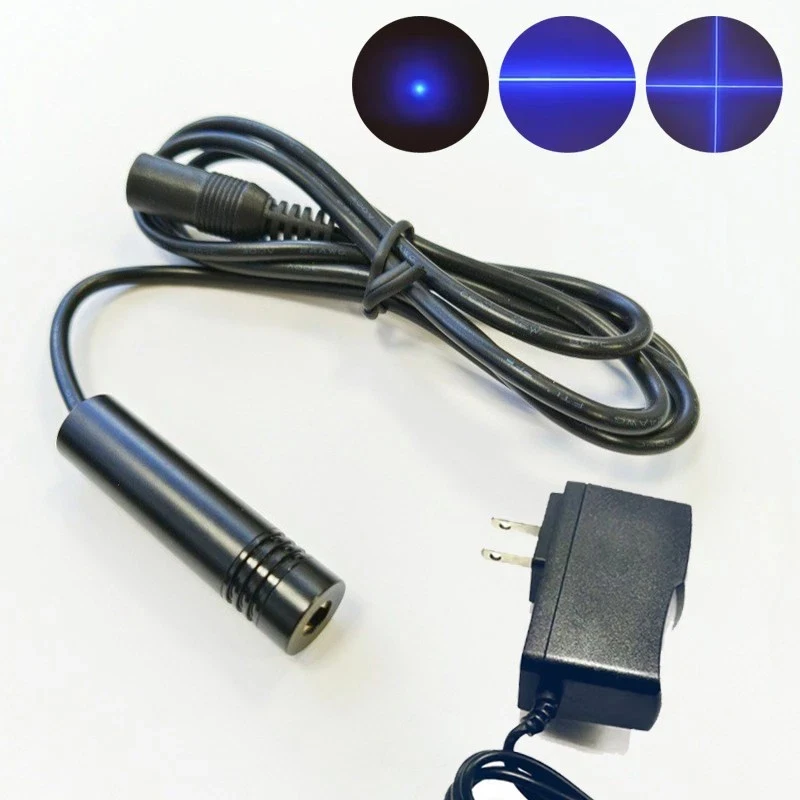 450nm 5mW Focusable Dot/Line/Cross Blue Laser Diode Module DC5V Adapter Woodwork Parts