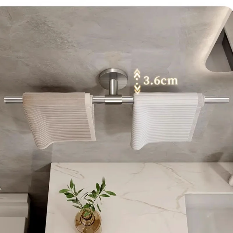 Japan High-end ATNPQZ Minimalist Bathroom Towel Rack, Single Pole Wall Mounted Acrylic+Zinc Alloy Shelf Bathroom Kitchen Balcony