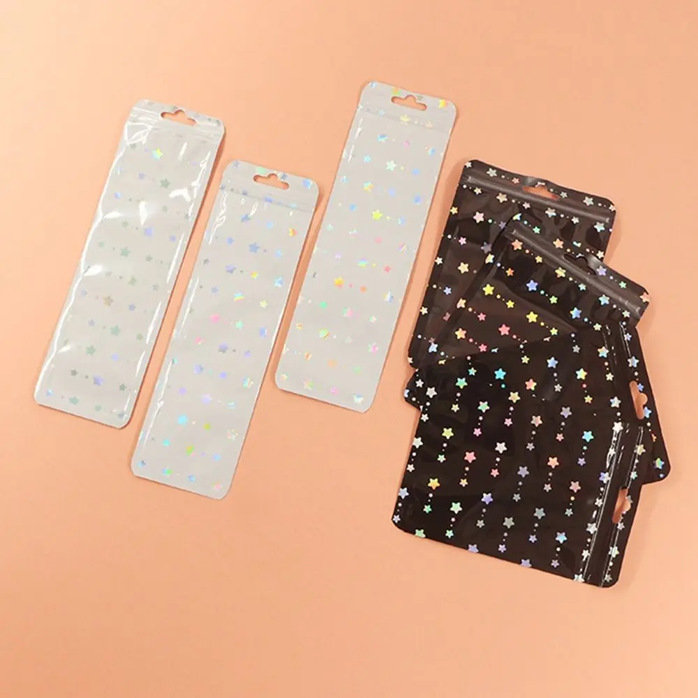 أكياس ليزر ستار مون بسحاب ، حقيبة بلاستيك ذاتية الغلق ، حقيبة تعبئة قابلة للإغلاق ، الموضة ، من من من من من من نوع Laser Star Moon