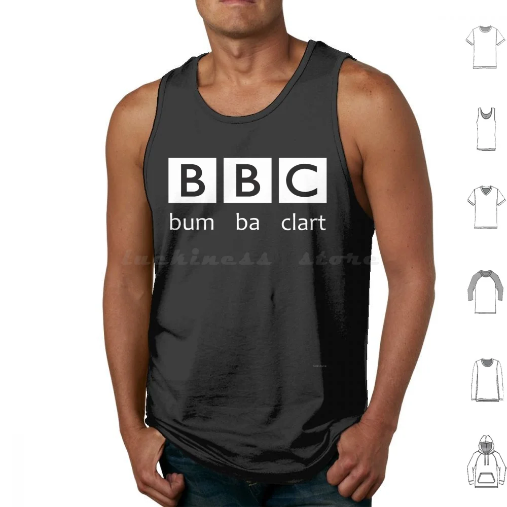 Bumbaclart Logo White Tank Tops Vest Sleeveless Bumbaclart Clart Bum Ba Bumba Drum Bass Black White Logo Edm Music